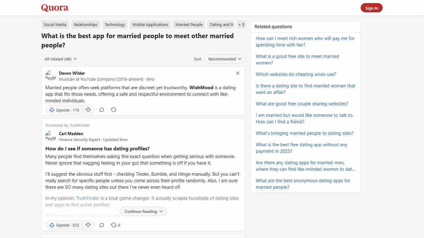 What is the best app for married people to meet other married people? - Quora